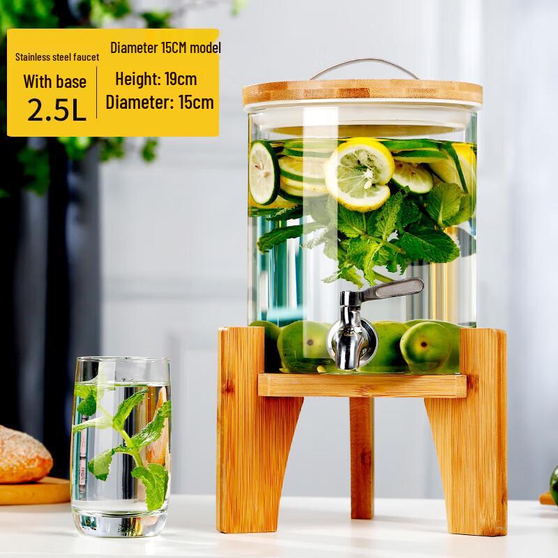 Heat-Resistant Glass Beverage Dispenser with Spigot