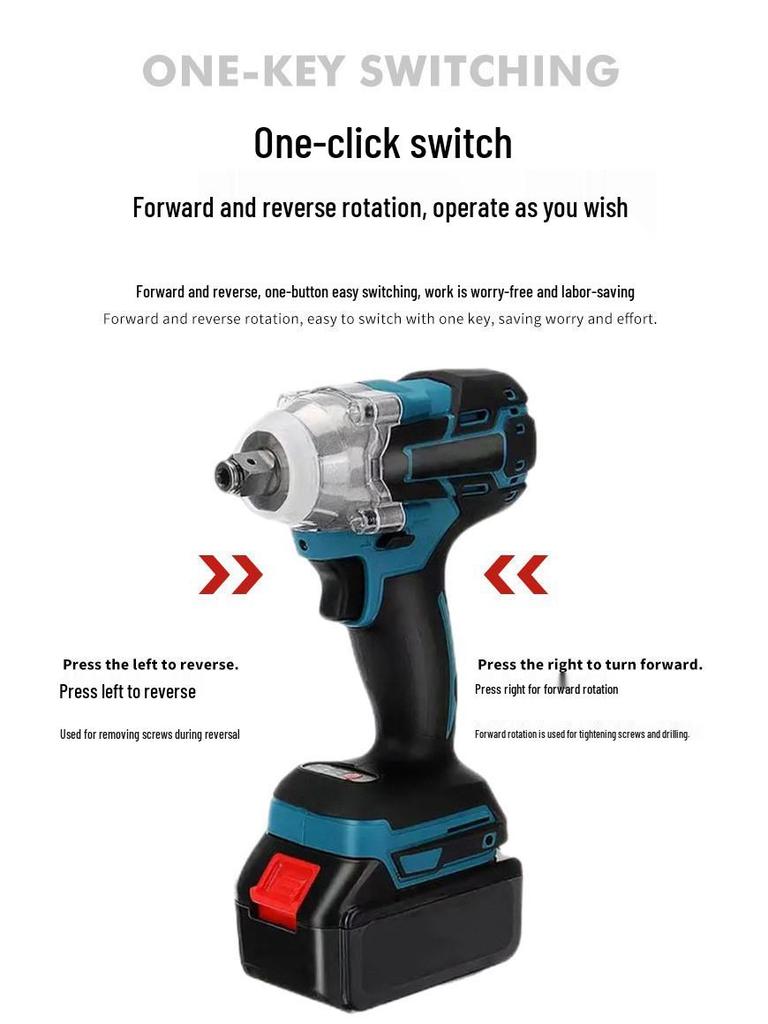 Rechargeable Brushless Impact Wrench with Lithium Battery - High Power Electric Scaffolding Tool