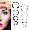 10 Pcs Stainless Steel Horseshoe Bar Lip Nose Septum Ear Ring Stud Body Piercing
