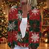 Women's Christmas Print Long Sleeve Knit Cardigan with Button Front
