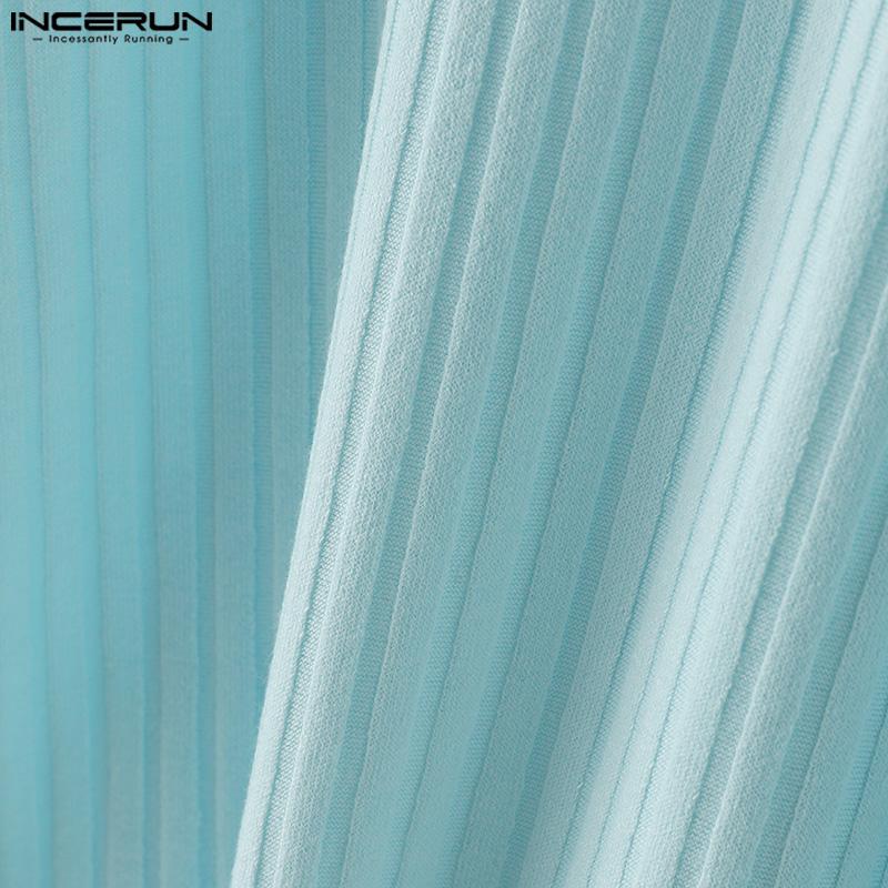 INCERUN Pánská žebrovaná vesta bez rukávů ležérní tílka slim fit