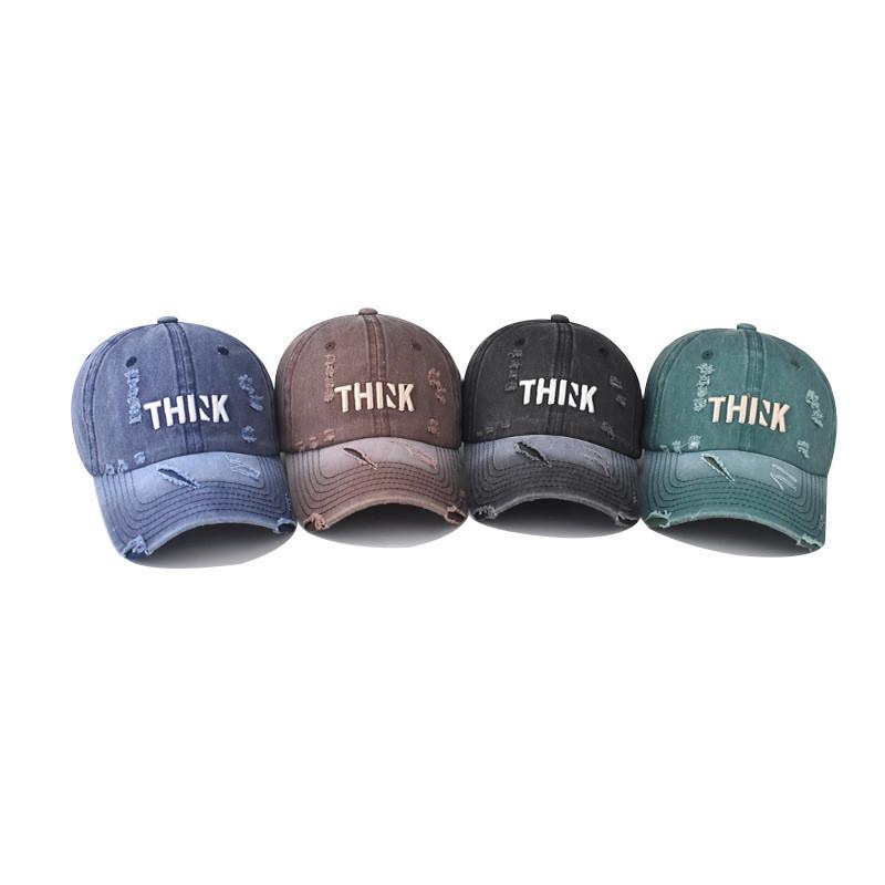 Embroidered Tark Letter Classic Outdoor Baseball Cap With Washed Finish Vintage