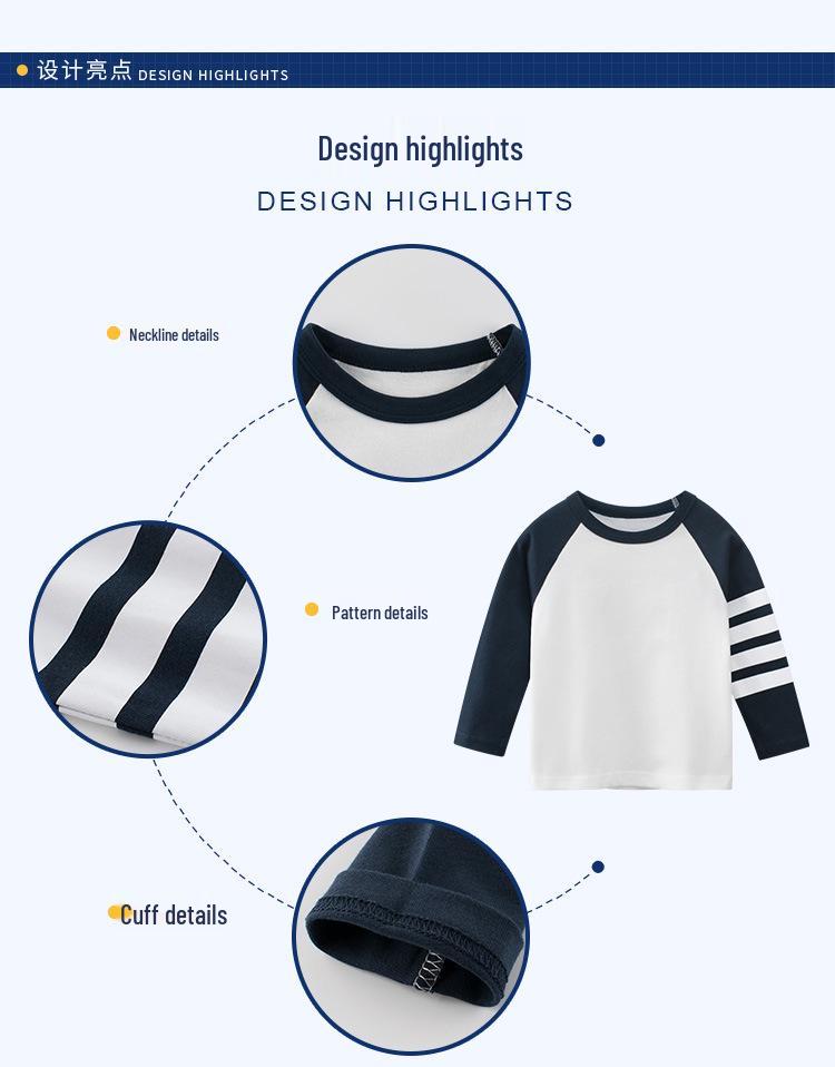 27kids Spring 2024 Children's Long-Sleeved T-Shirt Bottoming Shirt for Babies