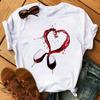 T-shirt a maniche corte da donna Primavera Estate Moda Tacchi Alti Stampa Bicchiere da Vino Grafica Tessuto in Poliestere Top Casual per Signore