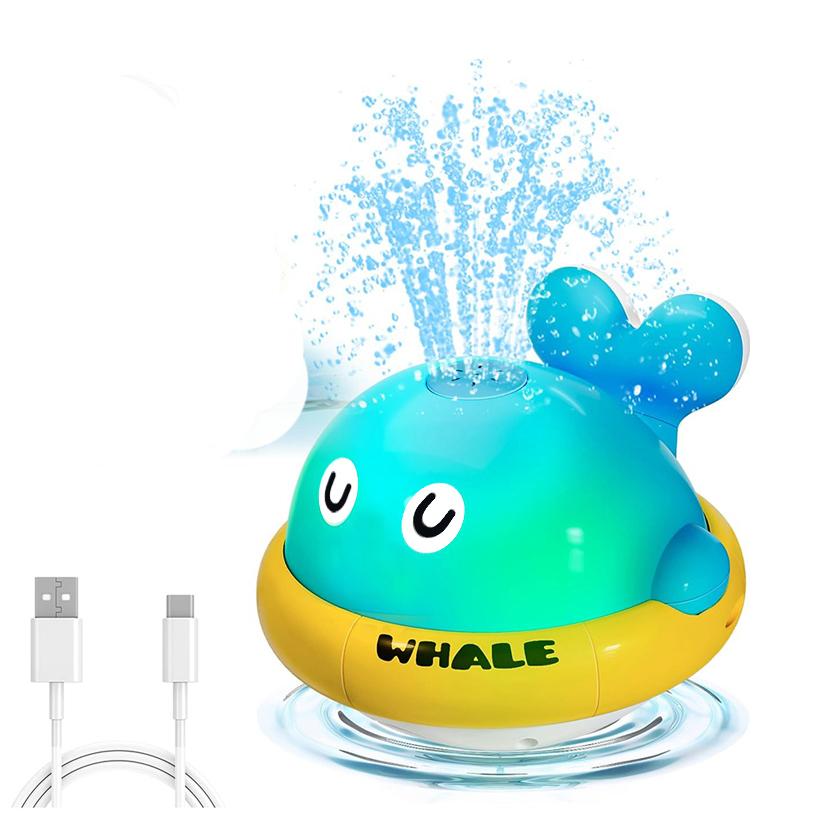 Baby Bath Toys Toddler Bath Toys for Kids Light Up Whale Bath Toys Sprinkler Pool Water Table Infant Toys Bathtub Fountain Toy