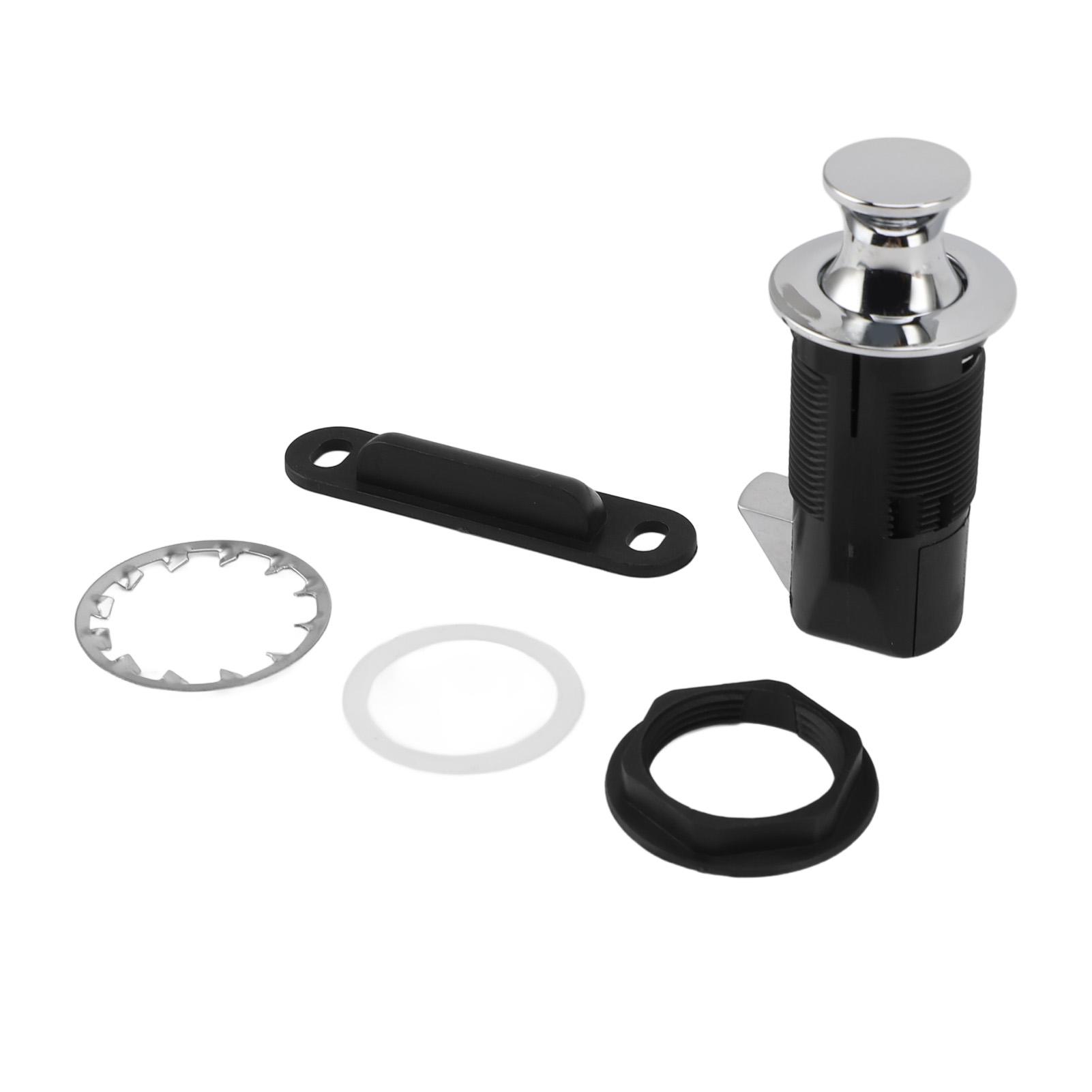 

Cabinet Lock Zinc Alloy ABS Secure Round Embedded Push to Open Lock for File Drawer Cupboard Mailbox RV Furniture Chrome