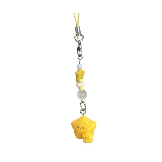 

Decorative Pendant Cartoon Star Beaded Charm Portable Bag Pendant with Lanyard Mobile Phone Hanging Ornament C