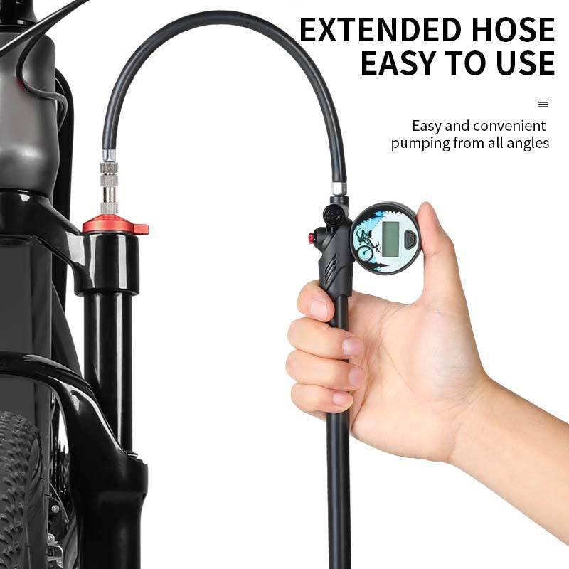 Rear Shock Absorber Pump Portable Bike Air Shock Pump 300PSI High-pressure 360 Degree Rotating Pipe Mountain Bicycle Pump