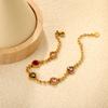 Mixed color love zircon bracelet wind design cherry shell bracelet 18k gold stainless steel bracelet