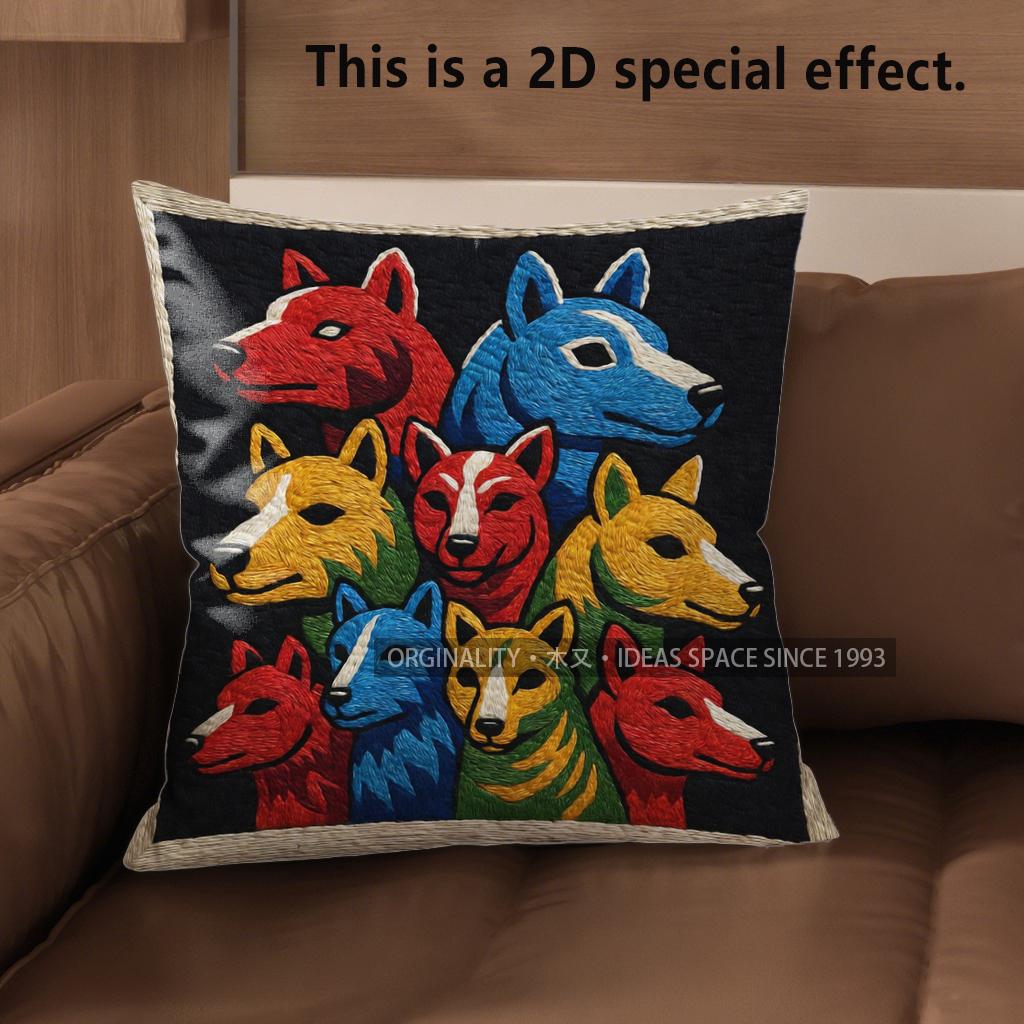 2D Boho Folk Animal Print Throw Pillow Covers Pattern Cushion Cover Suitable For Sofa Bedroom Car Pillow Cover