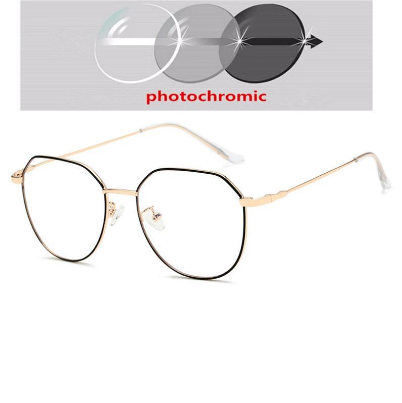 Big Frame Anti Blue Light Computer Glasses Women Metal Retro Nearsighted Spectacles Prescription 0 To -6 0