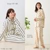 [cotta cotta] Women's Pajamas, 100% Cotton, Quilted Knit, Long Sleeve, Skin-friendly Room Wear, For Autumn/Winter, Open Front, Sleepwear, Top and