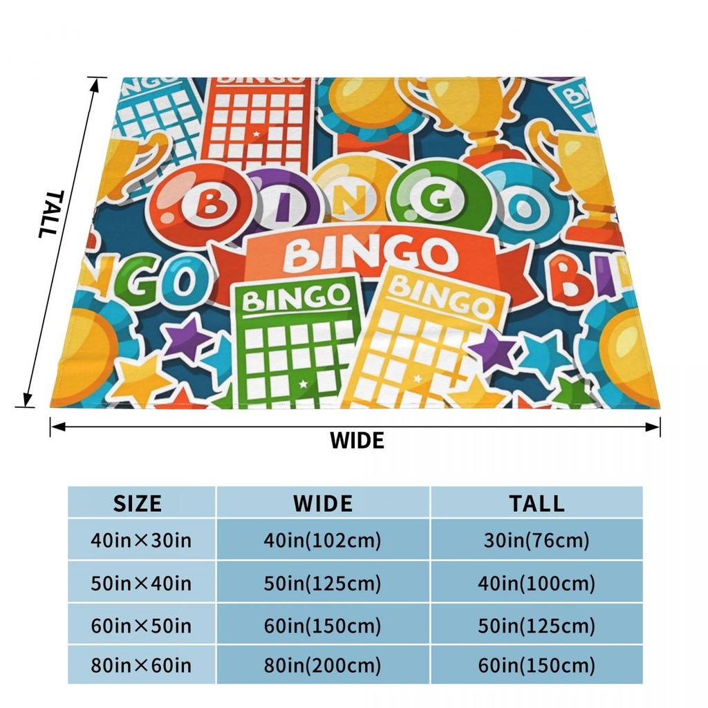 Coperte Divertenti per Gioco del Bingo Stampa in Pile Traspiranti Leggere Coperte da Lancio per Letto Copriletto da Esterno