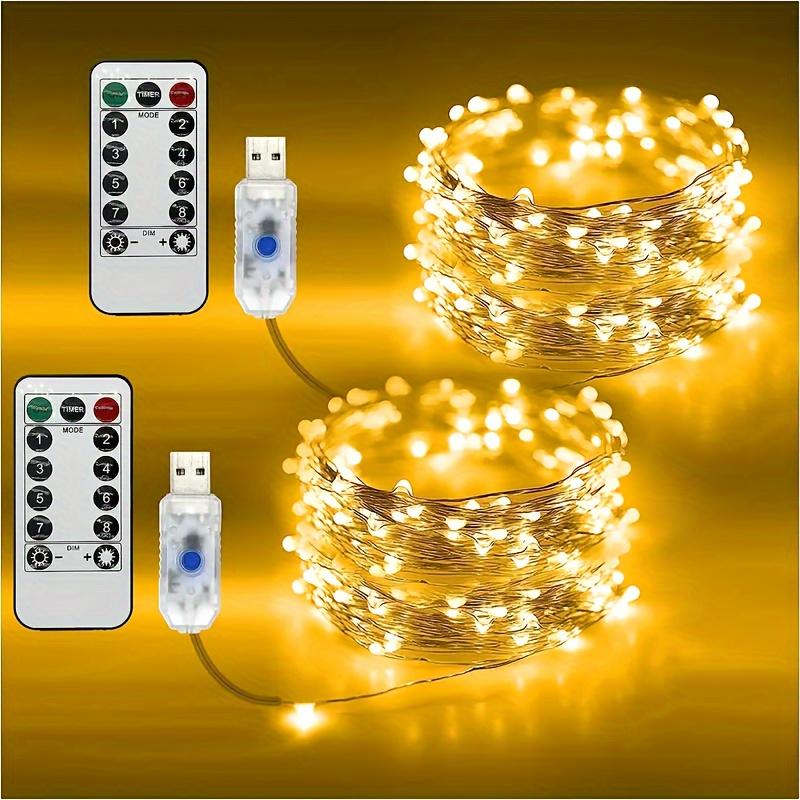 USB Fairy Light String 8 Lighting Modes Remote Control Operation Colorful Light String Perfect for Weddings, Bedrooms, Christmas Decorations