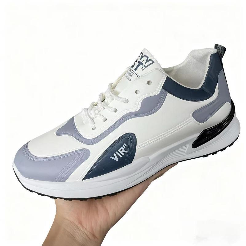 Men's spring and autumn new leather shoes lightweight running casual sports shoes platform running shoes casual