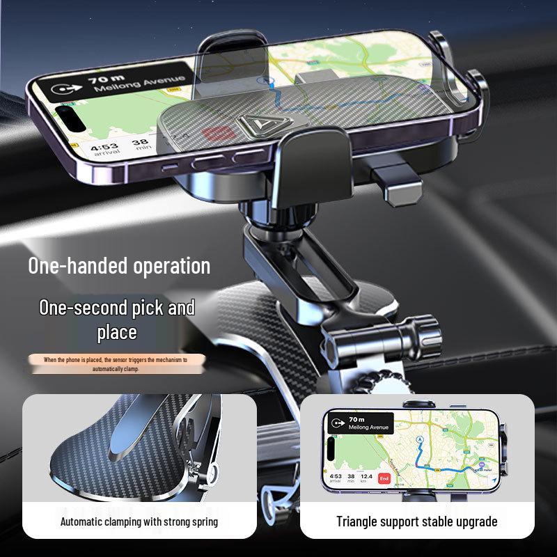 360° Rotatable Alligator Clip Car Phone Holder for Dashboard