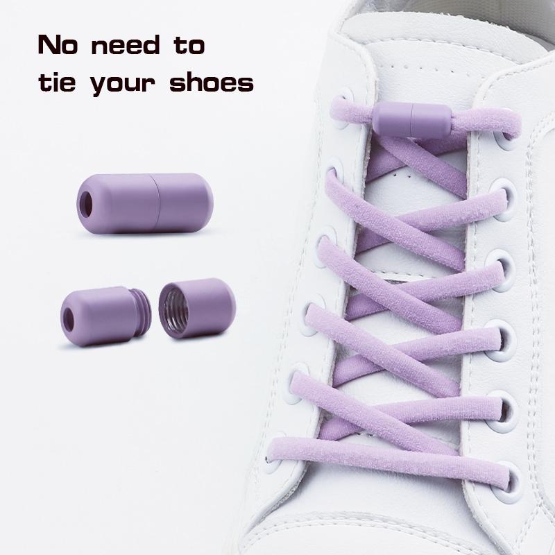 1 Pair Capsule Lock Shoelace Without Ties Sneakers No Tie Shoe Laces Children Adults Quick Lace on/Off Shoelaces for Shoes New