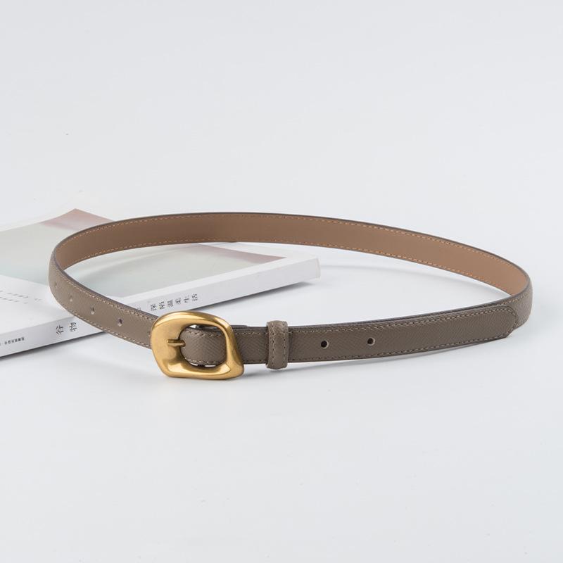 Genuine Leather Women's Thin Belt Cowhide Women's Decorative Jeans Casual Pants Belt