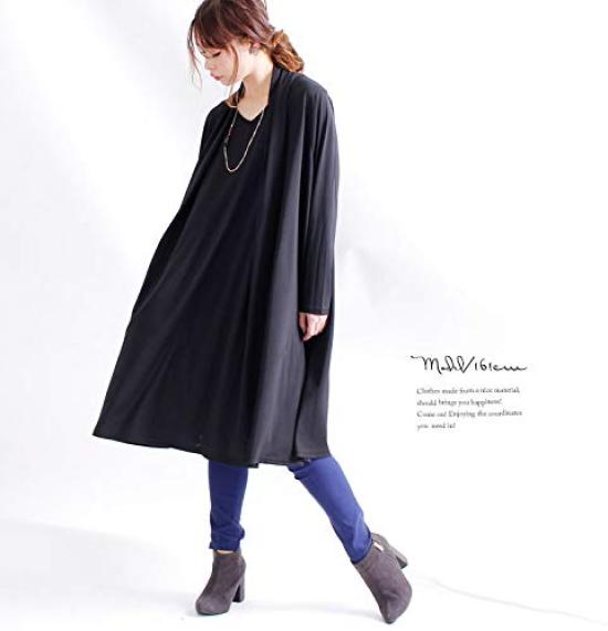Gold Japan Plus Size Faux Design Solid Long Sizes Women's Dress, Knee-Length, Color, Sleeves, Black, 4L-5L (jp143)