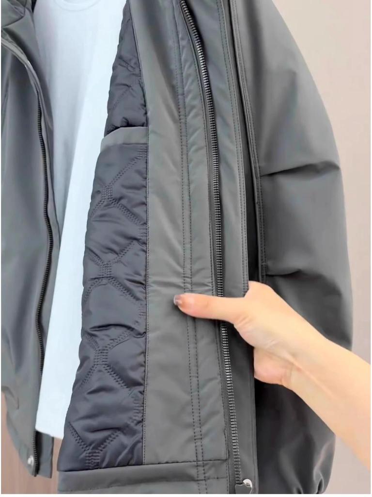 Men's High-End Fashion Plus Size Winter Hooded Cotton Workwear Padded Jacket