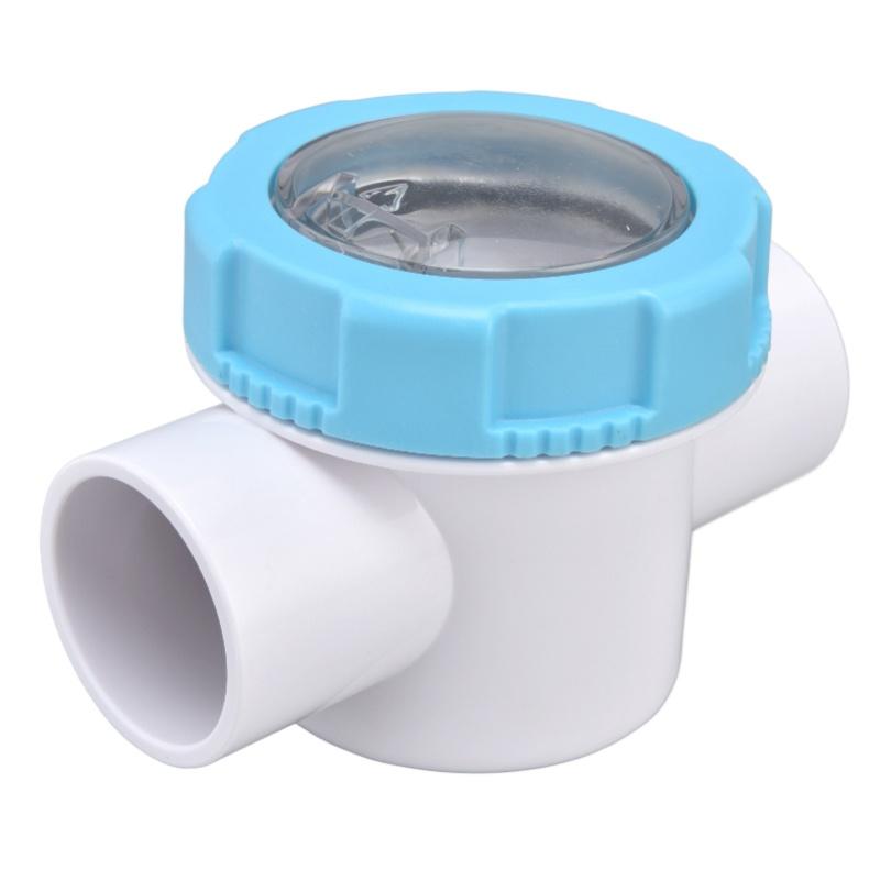 Check Valve 50mm 2 Ways G1 1/2 Water Hose Backflow Preventer With Transparent Mirror Pipe For Swimming Pool Filter
