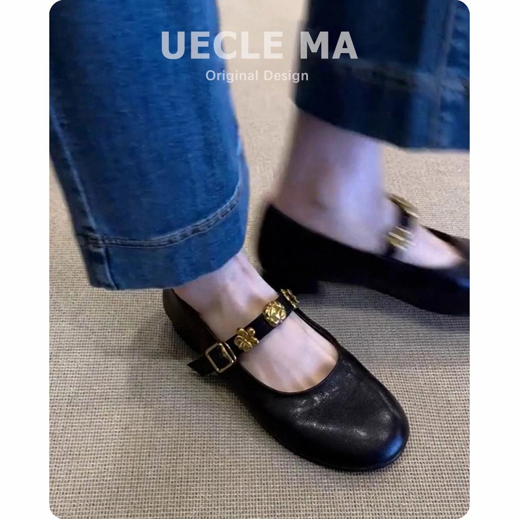 Super soft lambskin French leather single shoes women's flat bottom versatile gentle evening shoes one-word buckle Mary Jane shoes