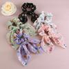Hair Band Floral Print Bunny Ears Shape Elastic Hair Tie No Irritating Scalp Hair Rope Versatile Hair