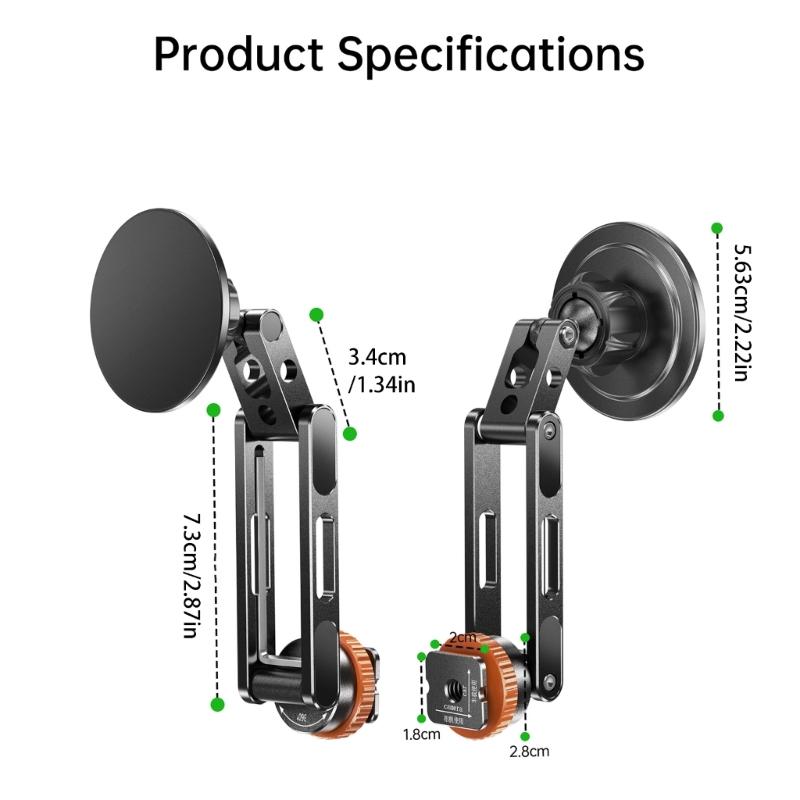 Rotatable Camera Phone Holder Cold Shoe Mount 1/4 Threaded Base For Smartphones Double Joint Adjustment System
