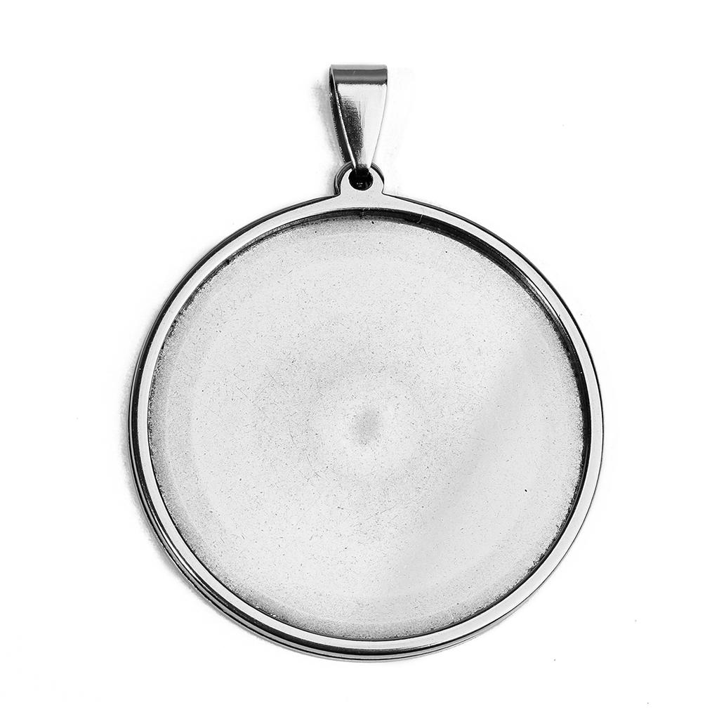 5pcs/lot Fit 20/35/40mm Stainless Steel Pendant Cabochon Cameo Base Tray Bezel Blank For Demo Cabochons Jewelry Making Supplies