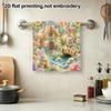 Cute Felt Fairyland Animals Print Towel, Soft Absorbent Quick Dry Bath Hand Towel for Kids