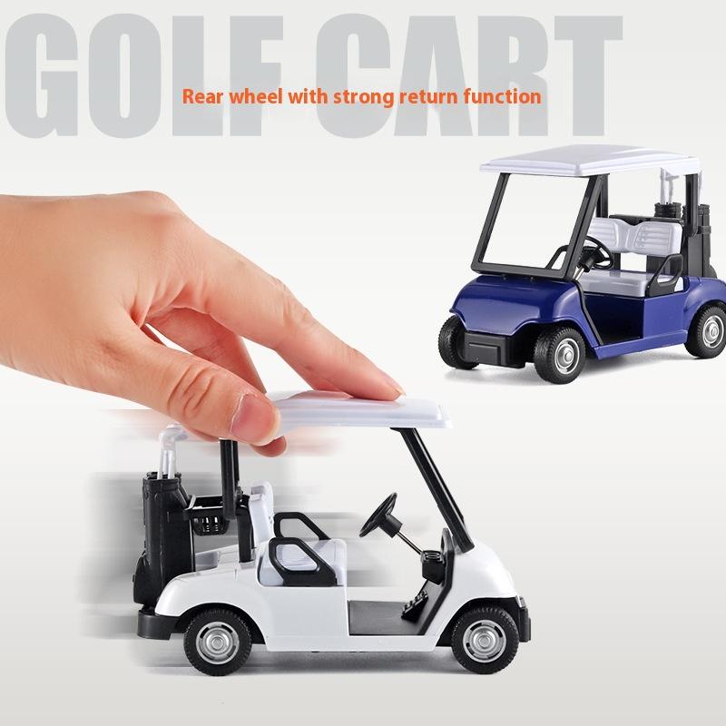Miniature 1/20 Scale Golf Cart Model Car with Retro Spring Action, Kids' Toy Vehicle for Playroom & Outdoor Fun