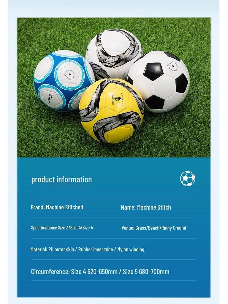 Youth Machine-Stitched Football: Sizes 3, 4 & 5 for Kids & Students Training