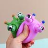 1/2/3Pcs Popping Eye Cabbage Worm Toy Anxiety Stress Relief Caterpillar Squeeze Pinch Sensory Toy Kids Teens Adults Soft Stress Ball Animal Fidget Toy