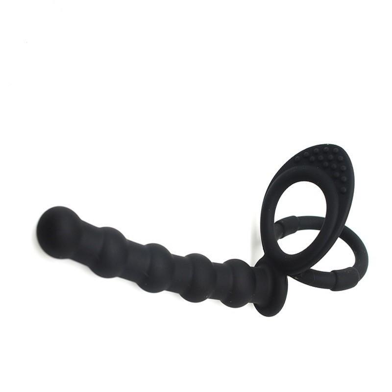 Double Penetration Dildo Penis Delayed Ejaculation Sex Toys For Couples Anal Beads Butt Plug Sex Ring G Spot Massager For Men