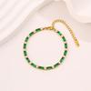  Titanium Steel European and American Light Luxury Style Straight Couple  Versatile Temperament Advanced Sense Color Zircon 