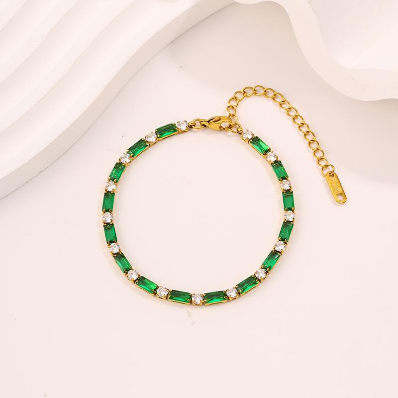 Titanium Steel European and American Light Luxury Style Straight Couple Versatile Temperament Advanced Sense Color Zircon