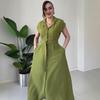 2025 Summer Sleeveless Casual Tie-Waist Slimming Long Dress