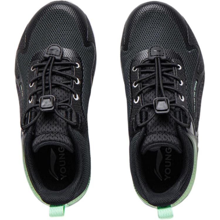 Li Ning Fashionable Comfortable Non-Slip Durable Low-Top Kids Running Shoes Kids Sneaker Black YKNU026-1