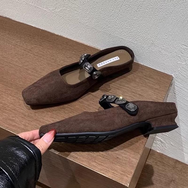 Fashion Fashion Women Slippers Slingback Square Toe Mules Shoes Dress Designer Woman Heeled Sandals 2025 Summer Party Sandalias De Mujer