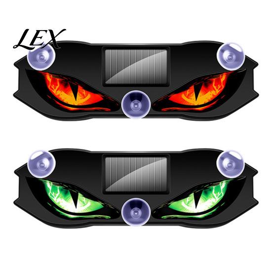 Led Devil Eye Car Decor Solar Eyes Light for Windshield, Window Warning Sign with Three Smart Modes, Auto Interior Night Lights LED Digital