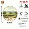 Vintage Tuscan Landscape Metal Round Wall Art Rustic Farmhouse Circle Decor for Living Room Bedroom