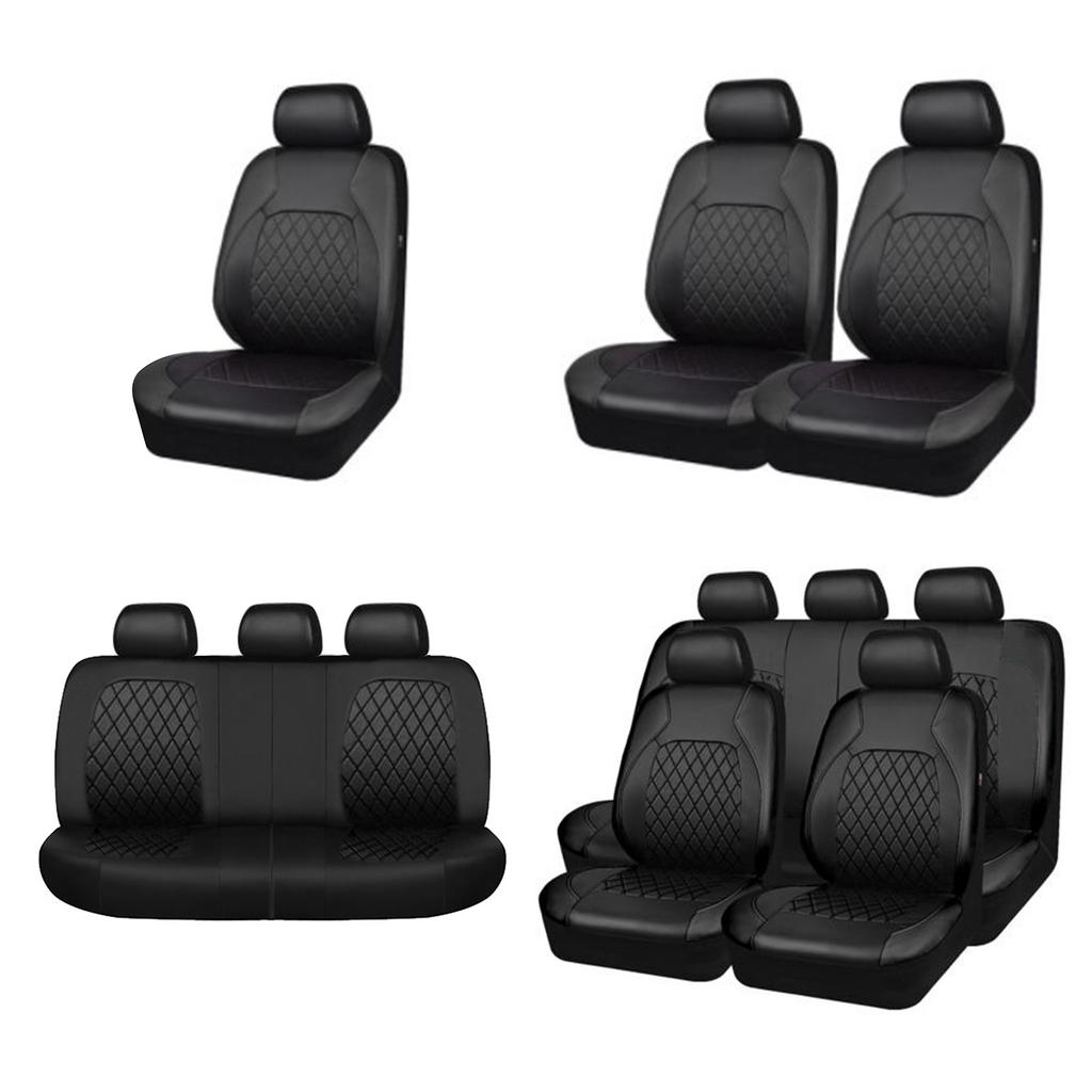 Car for Seat Cushion Universal Fits for SUV Truck Elegant PU Leather Full Set