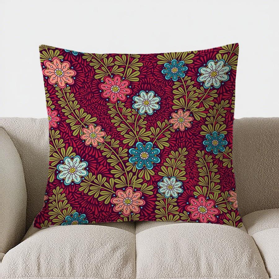 Colorful Geometric Ethnic Pattern Double-sided Printed pillow cover Short plush Suitable living rooms sofas throw cushion cover