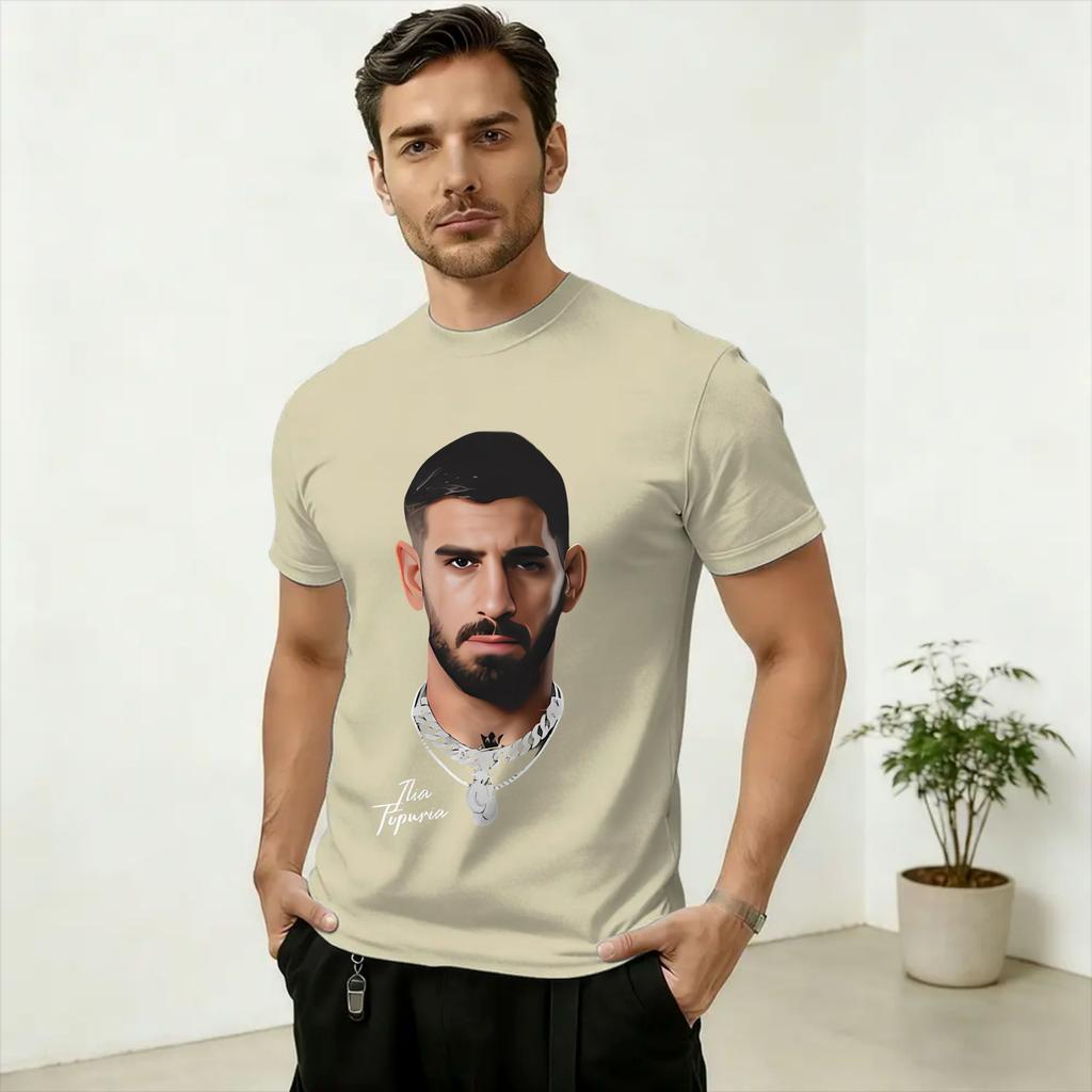 Ilia Topuria Fanart Merch T-Shirts für Unisex Reine Baumwolle Neuheit T-Shirts Rundhals T-Shirt Kurzarm Kleidung Sommer