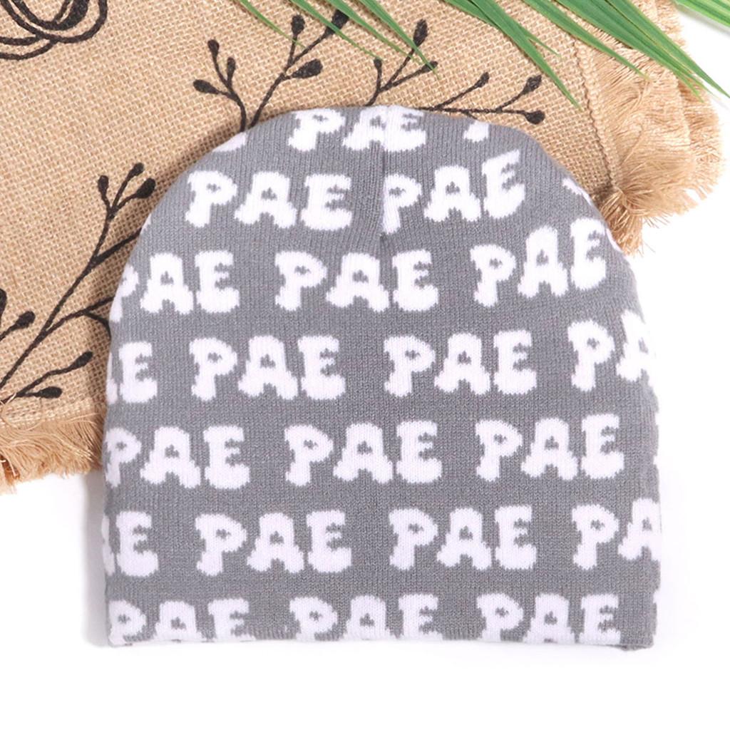 

Knitted Hat With Letter Print For Streetwear And Casual Winter Warmth