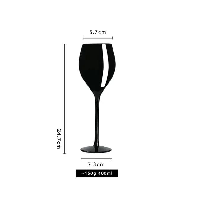 2024 Black Simple Red Wine Cup Star Shine Black Champagne Cup Black Lacquer Wine Cup Blind Glass Stemware