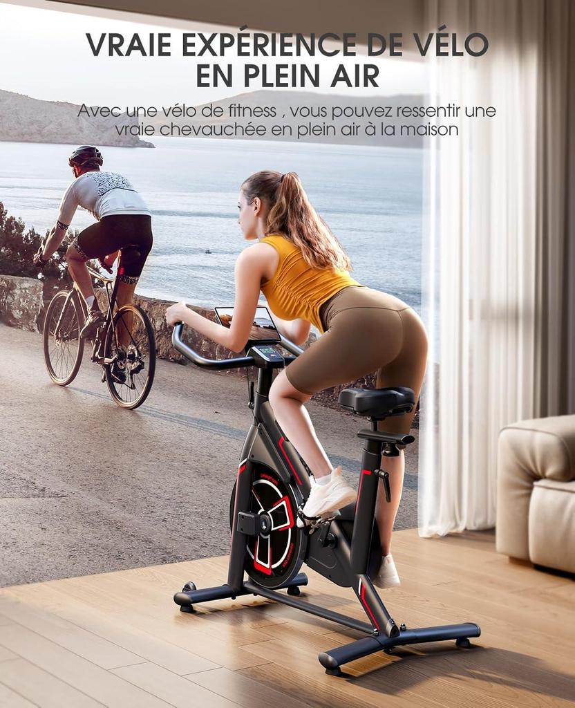 New Toputure TEB1 Fitness Bike Connectivity Application, Silent, LCD Ergometer, Bicycle Exercise Aerobic Machine, Customize Your Home Exercise.