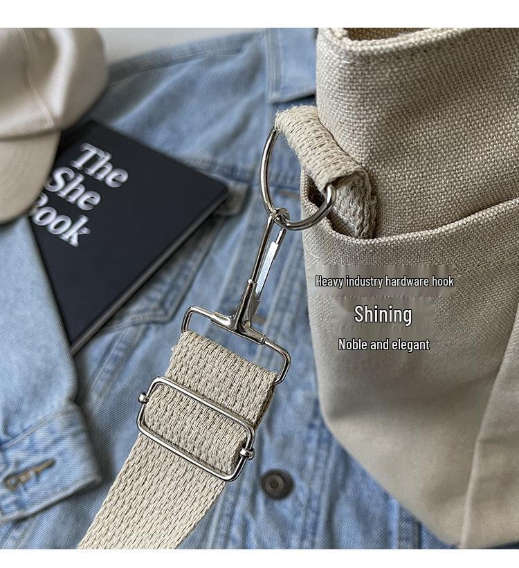 2024 Retro Large Canvas Tote Bag - Unisex, European/American Style, Perfect for College Students