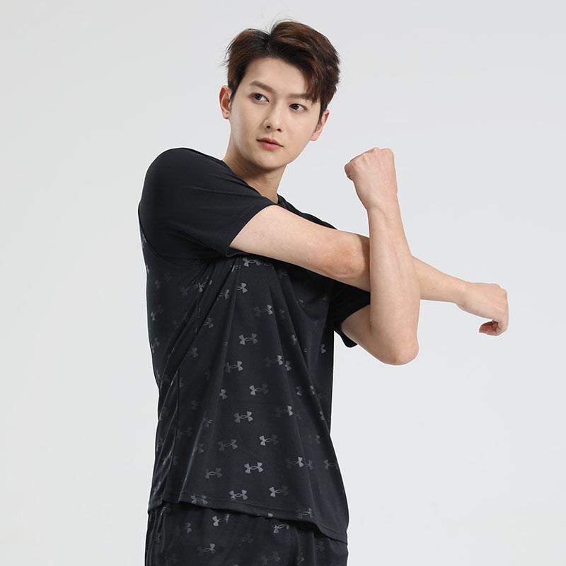 Under Armour Short Sleeve Fitness Training Running Quick Dry Loose Fit Printed T-Shirt Unisex Tops Black 21500531-001
