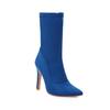 Stretch Slim Ankle Boots For Women Shoes Fashion Sexy High Heels Short Socks Boot Ladies Blue Red Party Dance Shoes Big Size 48